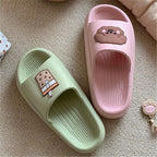 Women Flip Flops Indoor Soft Non Slip Slippers Summer Fashion New Flat Beach Casual Cats Dogs Shoes Open Toe Soft Slippers Soft Shower Bath Pool Gym House Slipper Stevvex
