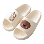 Women Flip Flops Indoor Soft Non Slip Slippers Summer Fashion New Flat Beach Casual Cats Dogs Shoes Open Toe Soft Slippers Soft Shower Bath Pool Gym House Slipper Stevvex