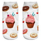 Women Funny Cute 3D Print Foods White Nutella Character Socks Unisex Happy Breathable Cotton Cartoon Donuts Biscuit Dessert Gift Socks For Men And Women Stevvex