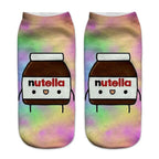 Women Funny Cute 3D Print Foods White Nutella Character Socks Unisex Happy Breathable Cotton Cartoon Donuts Biscuit Dessert Gift Socks For Men And Women Stevvex