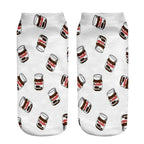 Women Funny Cute 3D Print Foods White Nutella Character Socks Unisex Happy Breathable Cotton Cartoon Donuts Biscuit Dessert Gift Socks For Men And Women Stevvex