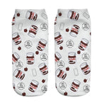 Women Funny Cute 3D Print Foods White Nutella Character Socks Unisex Happy Breathable Cotton Cartoon Donuts Biscuit Dessert Gift Socks For Men And Women Stevvex
