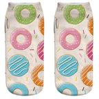 Women Funny Cute 3D Print Foods White Nutella Character Socks Unisex Happy Breathable Cotton Cartoon Donuts Biscuit Dessert Gift Socks For Men And Women Stevvex