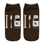 Women Funny Cute 3D Print Foods White Nutella Character Socks Unisex Happy Breathable Cotton Cartoon Donuts Biscuit Dessert Gift Socks For Men And Women Stevvex