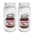 Women Funny Cute 3D Print Foods White Nutella Character Socks Unisex Happy Breathable Cotton Cartoon Donuts Biscuit Dessert Gift Socks For Men And Women Stevvex