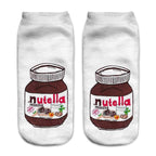 Women Funny Cute 3D Print Foods White Nutella Character Socks Unisex Happy Breathable Cotton Cartoon Donuts Biscuit Dessert Gift Socks For Men And Women Stevvex