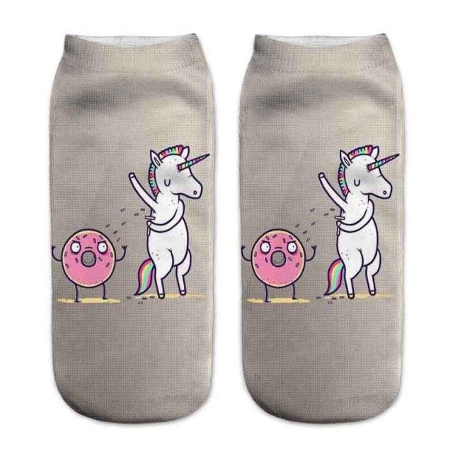 Women Funny Cute 3D Print Foods White Nutella Character Socks Unisex Happy Breathable Cotton Cartoon Donuts Biscuit Dessert Gift Socks For Men And Women Stevvex