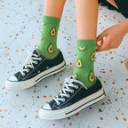 Women Funny Socks Spring Autumn Cartoon Socks Avocado Lemon Watermelon Peach Strawberry Banana Casual Socks Combed Out Of Cotton Soft Socks For Men And Women Stevvex
