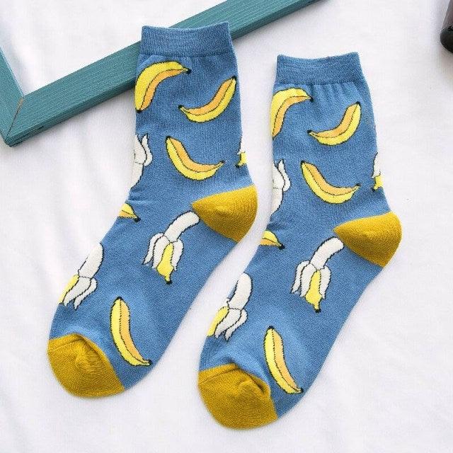 Women Funny Socks Spring Autumn Cartoon Socks Avocado Lemon Watermelon Peach Strawberry Banana Casual Socks Combed Out Of Cotton Soft Socks For Men And Women Stevvex