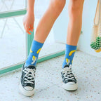 Women Funny Socks Spring Autumn Cartoon Socks Avocado Lemon Watermelon Peach Strawberry Banana Casual Socks Combed Out Of Cotton Soft Socks For Men And Women Stevvex