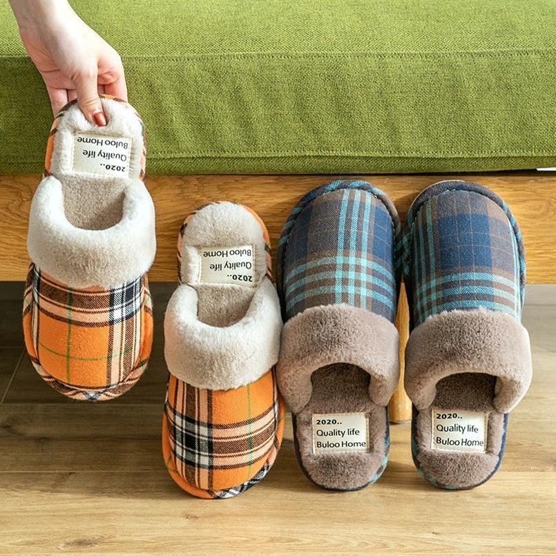 Women Fur Slippers Winter Warm Shoes Suede Plush House Indoor Outdoor Men Couples Cotton Cozy Comfy Faux Fur Slip-On Women House Shoes Memory Foam Suede Fluffy Comfort Plush Anti-Slip Slippers Stevvex