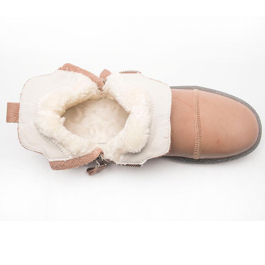 Women Genuine Leather Ankle Boots Warm Fur Waterproof Slip On Super Comfortable Booties Autumn Winter Shoes Keep Warm Anti-Slip Soft Sole Warm Fur Lined Winter Ankle Booties Stevvex