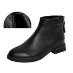 Women Genuine Leather Ankle Boots Warm Fur Waterproof Slip On Super Comfortable Booties Autumn Winter Shoes Keep Warm Anti-Slip Soft Sole Warm Fur Lined Winter Ankle Booties Stevvex