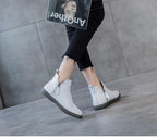 Women Genuine Leather Ankle Boots Warm Fur Waterproof Slip On Super Comfortable Booties Autumn Winter Shoes Keep Warm Anti-Slip Soft Sole Warm Fur Lined Winter Ankle Booties Stevvex