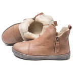Women Genuine Leather Ankle Boots Warm Fur Waterproof Slip On Super Comfortable Booties Autumn Winter Shoes Keep Warm Anti-Slip Soft Sole Warm Fur Lined Winter Ankle Booties Stevvex