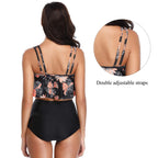 Women High Waist Bikini Plus Size Swimwear Summer Swimsuit Beach Bathing Suit Ruffle Bikini  Floral Printed Ruffle High Waist Bikini Set Women's Tummy Control Bathing Suit Swimsuit Flounce Peplum Stevvex