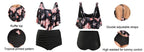 Women High Waist Bikini Plus Size Swimwear Summer Swimsuit Beach Bathing Suit Ruffle Bikini  Floral Printed Ruffle High Waist Bikini Set Women's Tummy Control Bathing Suit Swimsuit Flounce Peplum Stevvex