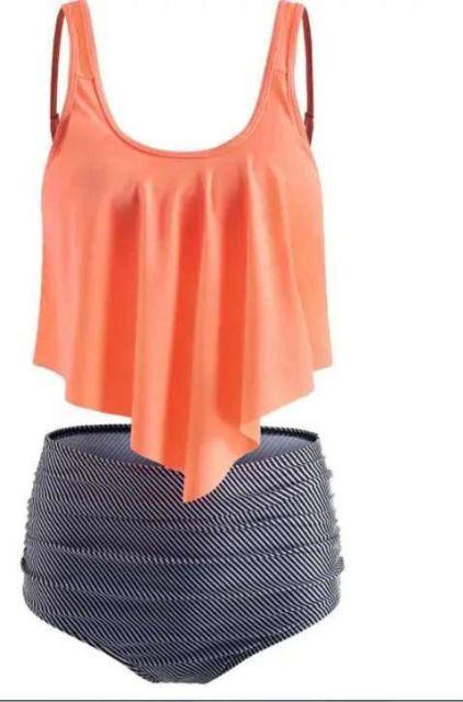 Women High Waist Bikini Plus Size Swimwear Summer Swimsuit Beach Bathing Suit Ruffle Bikini  Floral Printed Ruffle High Waist Bikini Set Women's Tummy Control Bathing Suit Swimsuit Flounce Peplum Stevvex