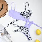 Women High Waist Bikini Swimsuit Swimwear Female Women Metal Ring Cross Bandage Bikini Set Swimsuit Two Piece Cutout Tie Back Bathing Suit Thong Bikini Set Bathing Suit Bather Stevvex