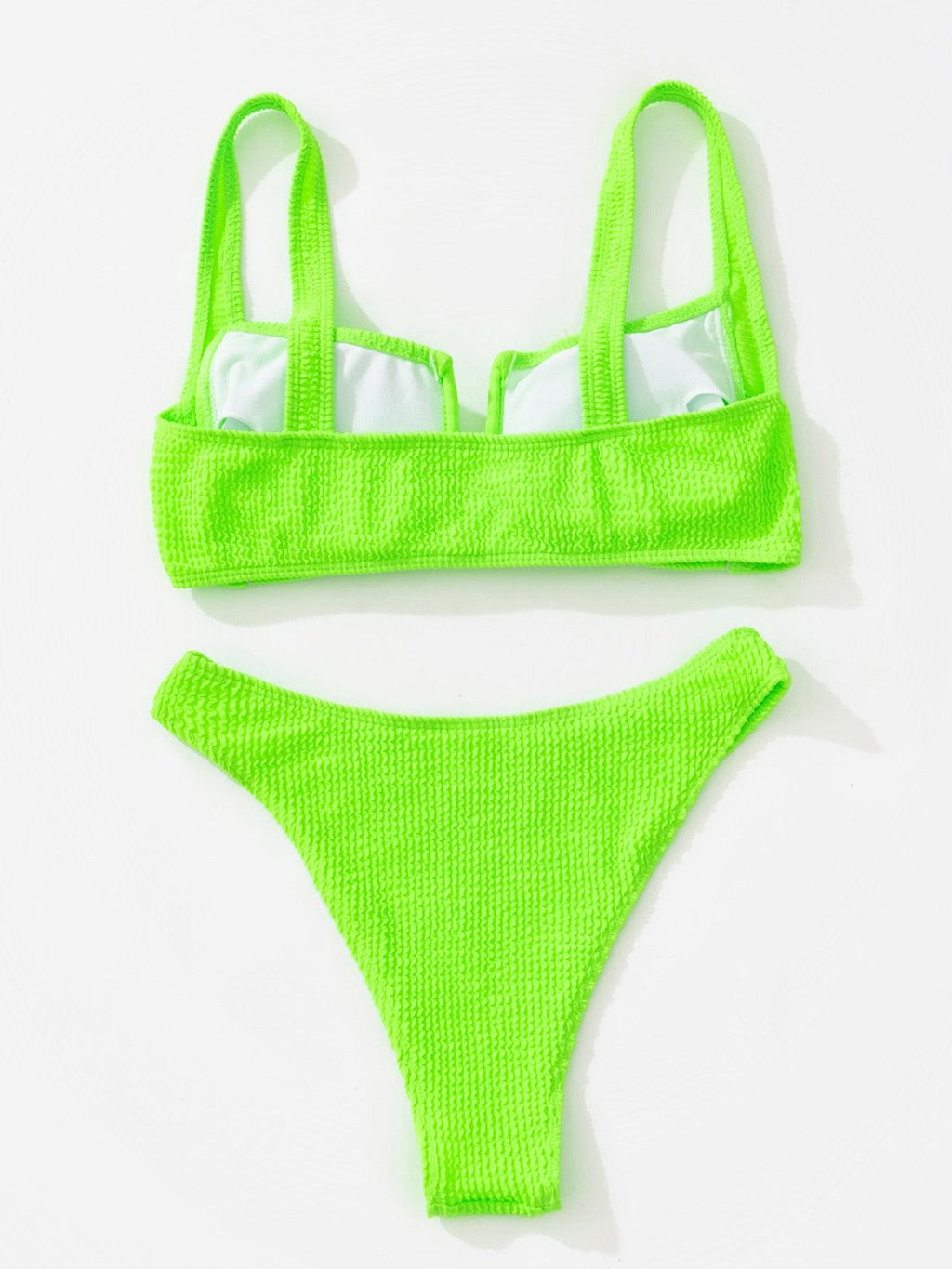 Women High Waist Bikini Swimsuit Swimwear Female Women Metal Ring Cross Bandage Bikini Set Swimsuit Two Piece Cutout Tie Back Bathing Suit Thong Bikini Set Bathing Suit Bather Stevvex