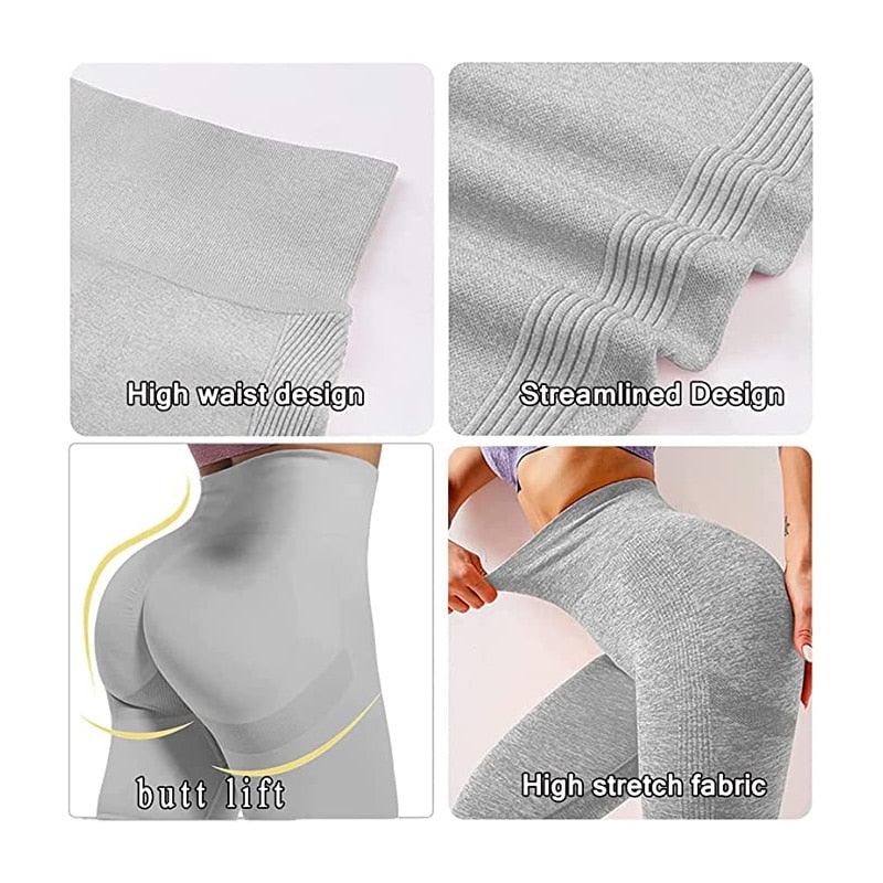 Women High Waist Leggings Female Gym Workout Legging Seamless Leggings Women Push Up Sport Girls Tight Bottom Lift Leggings Yoga Pants Fitness Fashion Push Up Seamless Leggings Breathable Workout Pants Stevvex