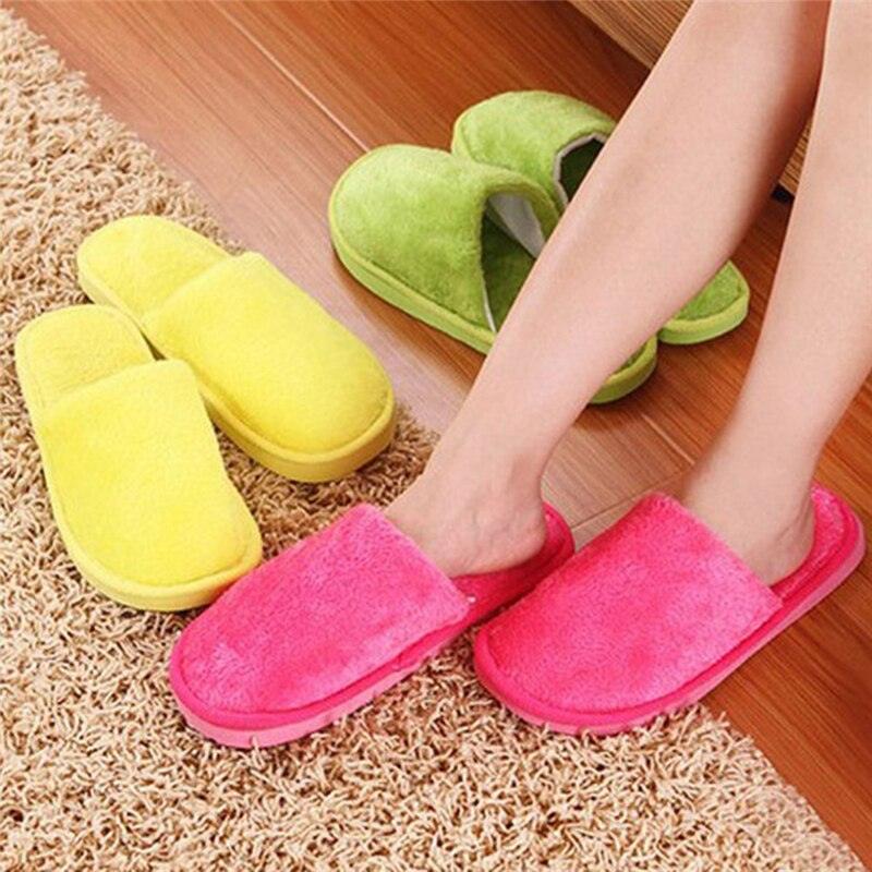 Women Home Slippers Autumn Winter Warm Furry Plush Shoes Indoor Bedroom Light EVA Couple Cotton Slipper House Memory Foam Slippers Furry Faux Fur Lined Bedroom Shoes Stevvex