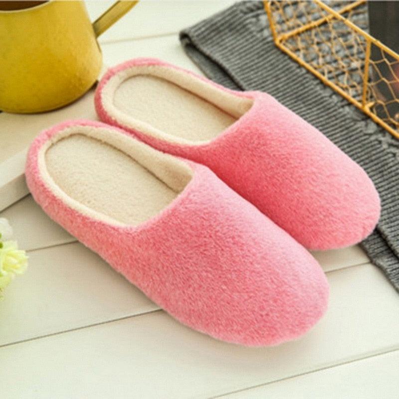 Women Indoor House Plush Soft Cute Cotton Slippers Shoes Non-slip Floor Home Slippers Slides For Bedroom Memory Foam Slippers Scuff Outdoor Indoor Warm Plush Bedroom Shoes With Fur Lining Stevvex