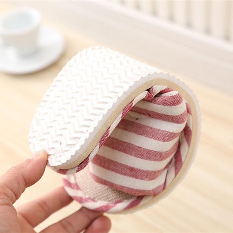 Women Indoor Slippers Flat Shoes Spring Autumn Linen Flip Flops Home Slippers Comfortable Memory Foam Slippers Lining Slip-On Lightweight Durable House Shoes Stevvex