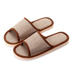 Women Indoor Slippers Flat Shoes Spring Autumn Linen Flip Flops Home Slippers Comfortable Memory Foam Slippers Lining Slip-On Lightweight Durable House Shoes Stevvex