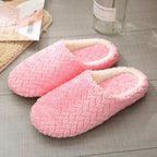 Women Indoor Slippers Warm Plush Home Slipper Autumn Winter Woman House Flat Floor Soft Slipper Silent Slides Plush Fleece Insole Fluffy Slippers For Indoor Home Bedroom Stevvex