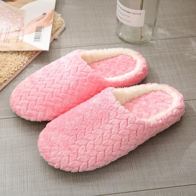 Women Indoor Slippers Warm Plush Home Slipper Autumn Winter Woman House Flat Floor Soft Slipper Silent Slides Plush Fleece Insole Fluffy Slippers For Indoor Home Bedroom Stevvex