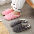 Women Indoor Slippers Warm Plush Home Slipper Autumn Winter Woman House Flat Floor Soft Slipper Silent Slides Plush Fleece Insole Fluffy Slippers For Indoor Home Bedroom Stevvex