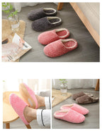 Women Indoor Slippers Warm Plush Home Slipper Autumn Winter Woman House Flat Floor Soft Slipper Silent Slides Plush Fleece Insole Fluffy Slippers For Indoor Home Bedroom Stevvex