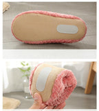 Women Indoor Slippers Warm Plush Home Slipper Autumn Winter Woman House Flat Floor Soft Slipper Silent Slides Plush Fleece Insole Fluffy Slippers For Indoor Home Bedroom Stevvex