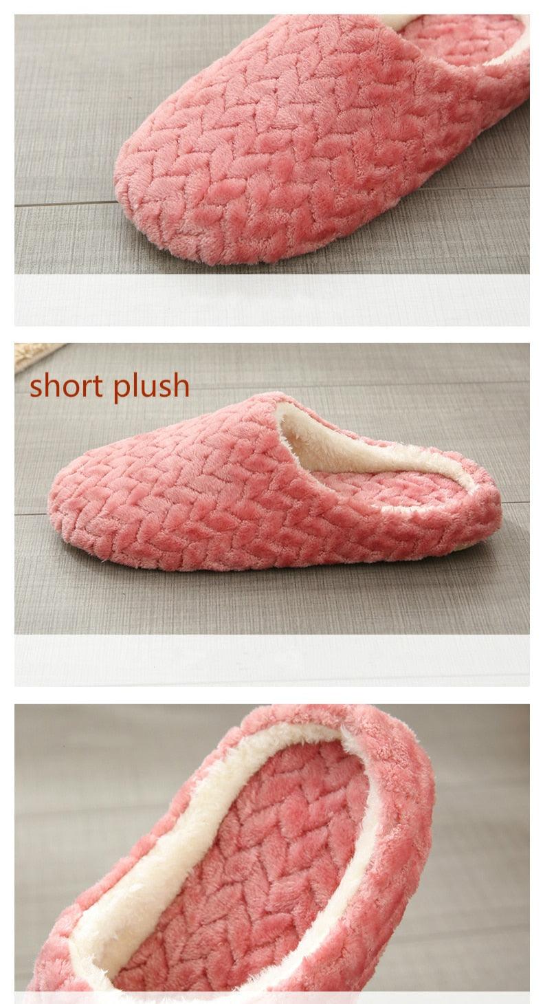 Women Indoor Slippers Warm Plush Home Slipper Autumn Winter Woman House Flat Floor Soft Slipper Silent Slides Plush Fleece Insole Fluffy Slippers For Indoor Home Bedroom Stevvex