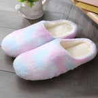 Women Indoor Slippers Warm Plush Home Slipper Autumn Winter Woman House Flat Floor Soft Slipper Silent Slides Plush Fleece Insole Fluffy Slippers For Indoor Home Bedroom Stevvex