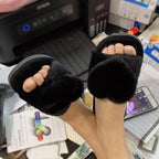 Women Indoor Warm Home Slippers Bedroom Cute Heart Pattern Non-slip Soft Comfort Plush House Heart Slippers Women Cute Fluffy Soft Sole Plush For House Indoor Outdoor Memory Foam Open Toe Slippers