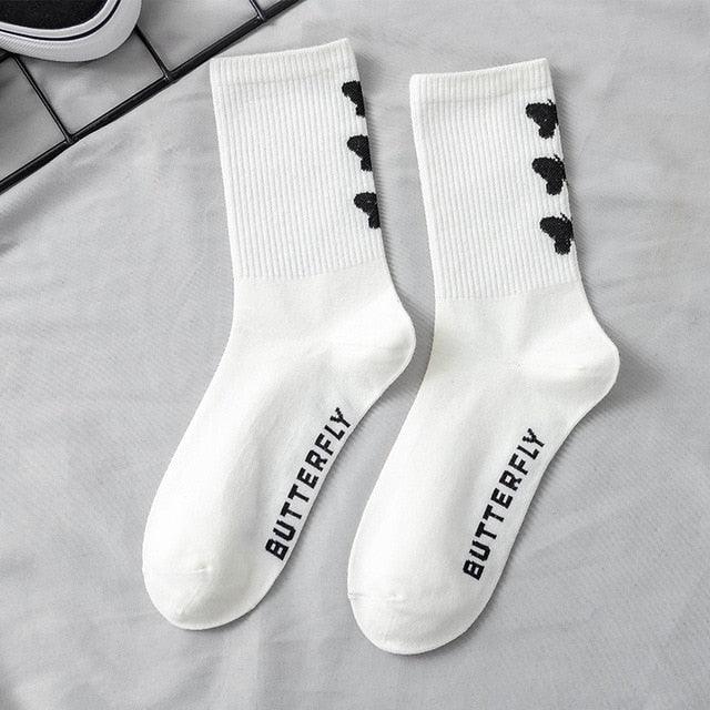 Women Korea Funny Socks Long Socks Black Cool Socks Harajuku GD Hip Hop Cotton Skateboard Socks Men New Trend Daisy Socks Men Stevvex