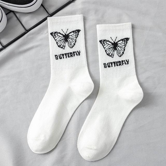 Women Korea Funny Socks Long Socks Black Cool Socks Harajuku GD Hip Hop Cotton Skateboard Socks Men New Trend Daisy Socks Men Stevvex