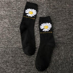 Women Korea Funny Socks Long Socks Black Cool Socks Harajuku GD Hip Hop Cotton Skateboard Socks Men New Trend Daisy Socks Men Stevvex
