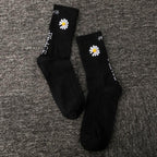 Women Korea Funny Socks Long Socks Black Cool Socks Harajuku GD Hip Hop Cotton Skateboard Socks Men New Trend Daisy Socks Men Stevvex