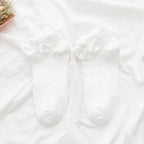 Women Lace Mesh Black White Cotton Socks Japanese Maiden Lovely Short Socks Frilly Ruffle Princess Socks For Women Stevvex