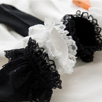 Women Lace Mesh Black White Cotton Socks Japanese Maiden Lovely Short Socks Frilly Ruffle Princess Socks For Women Stevvex