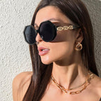 Women Large Hexagon Inspired Sunglasses Fashionable Big Frame & Polygonal Ladies Sunglasses Classic Retro Shape Street Shooting Sunglasses For Men And Women Sunglasses Stevvex