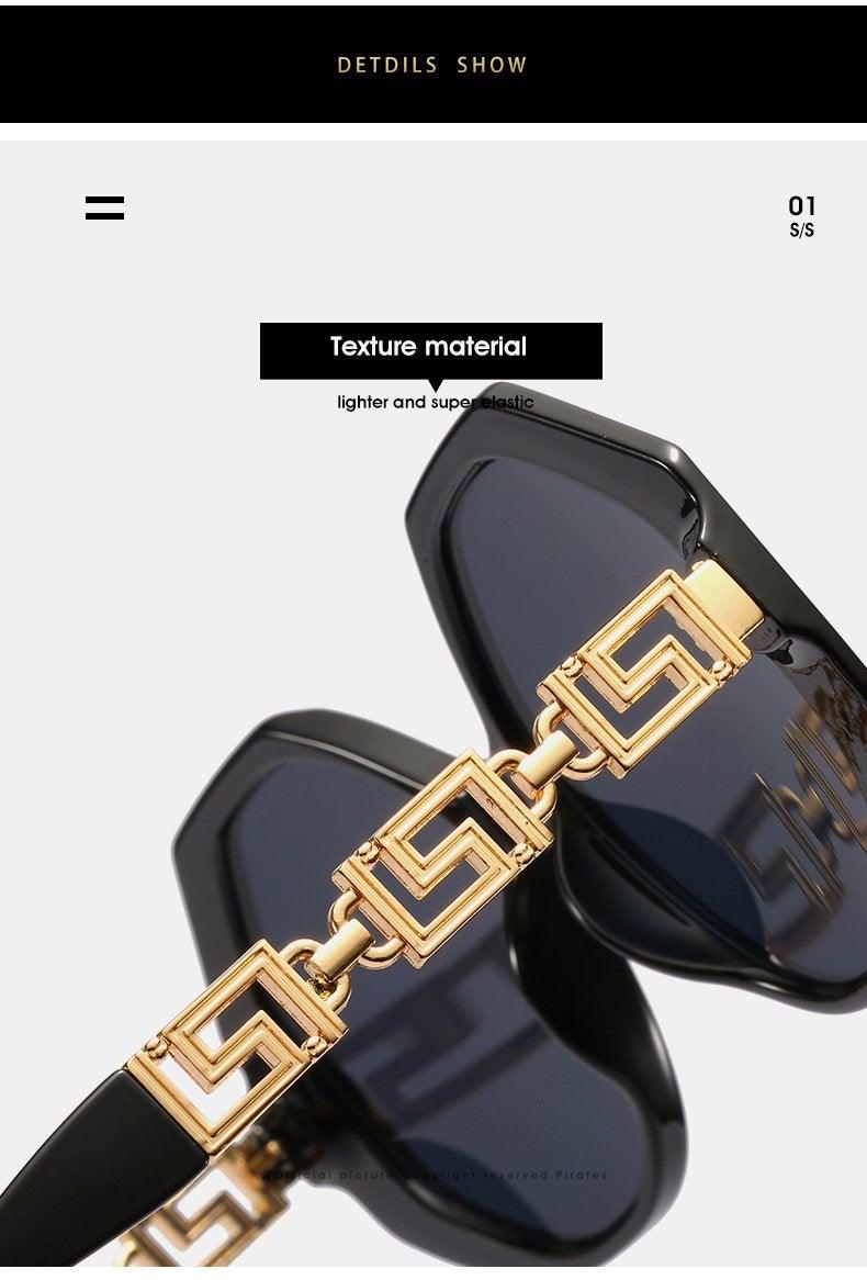 Women Large Hexagon Inspired Sunglasses Fashionable Big Frame & Polygonal Ladies Sunglasses Classic Retro Shape Street Shooting Sunglasses For Men And Women Sunglasses Stevvex