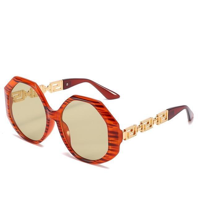 Women Large Hexagon Inspired Sunglasses Fashionable Big Frame & Polygonal Ladies Sunglasses Classic Retro Shape Street Shooting Sunglasses For Men And Women Sunglasses Stevvex