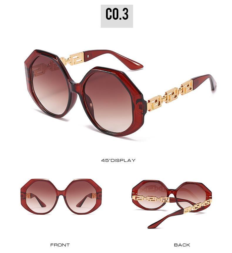Women Large Hexagon Inspired Sunglasses Fashionable Big Frame & Polygonal Ladies Sunglasses Classic Retro Shape Street Shooting Sunglasses For Men And Women Sunglasses Stevvex