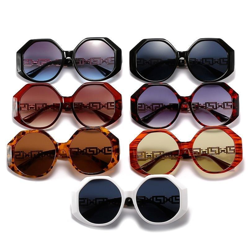 Women Large Hexagon Inspired Sunglasses Fashionable Big Frame & Polygonal Ladies Sunglasses Classic Retro Shape Street Shooting Sunglasses For Men And Women Sunglasses Stevvex