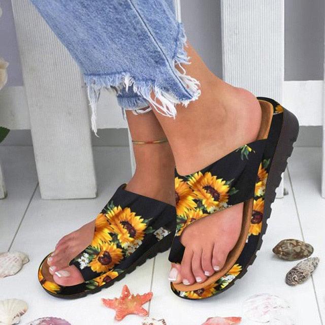 Women Leather Shoes Comfy Platform Flat Sole Casual Soft Big Toe Foot Sandal Flat Sole Casual Soft Toe Ring Unique Sandal Modern Summer Beach Shoes Stevvex