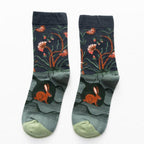 Women Long Sock Cartoon Print Creative Fashion Personalized Novelty Men Women Socks Winter Warm Comfortable Cotton Socks Running Cycling Socks For Men And Women